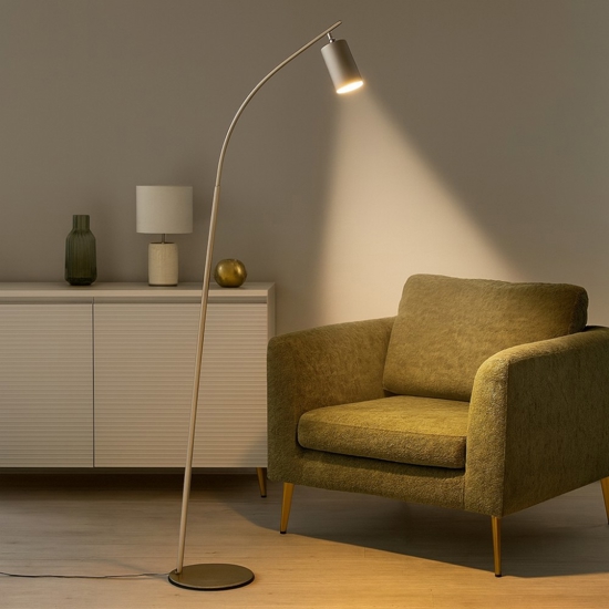 Lampada da terra pt murga ondaluce doppio led 3000k orientabile oro