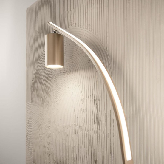 Lampada da terra pt murga ondaluce doppio led 3000k orientabile oro