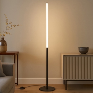 Maytoni ray lampada da terra moderna led 3000k nera cilindrica