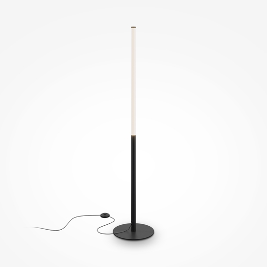 Maytoni ray lampada da terra moderna led 3000k nera cilindrica