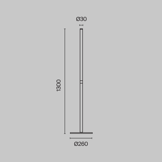 Maytoni ray lampada da terra moderna led 3000k nera cilindrica