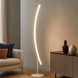 Piantana ad arco led moderna bianca vivida bow