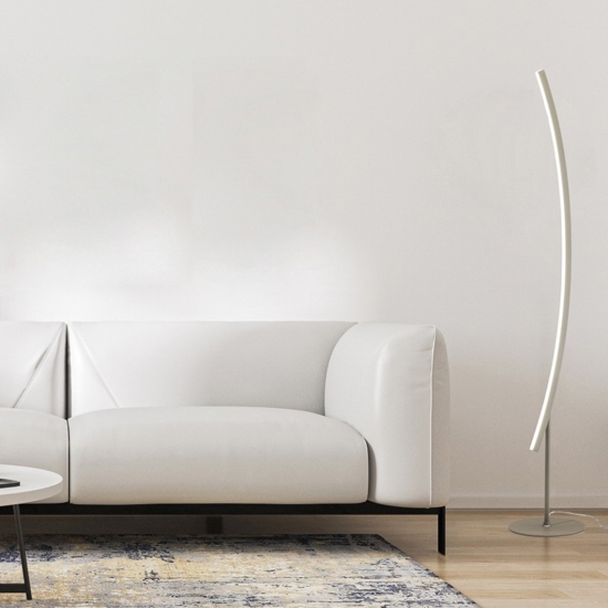 Piantana ad arco led moderna bianca vivida bow