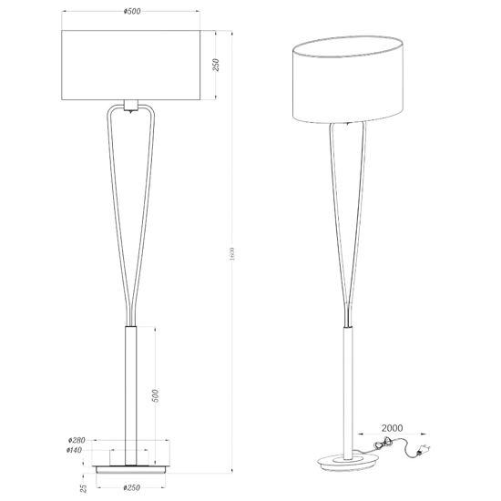 Lampada da terra oro per salotto paralume bianca stile contemporaneo