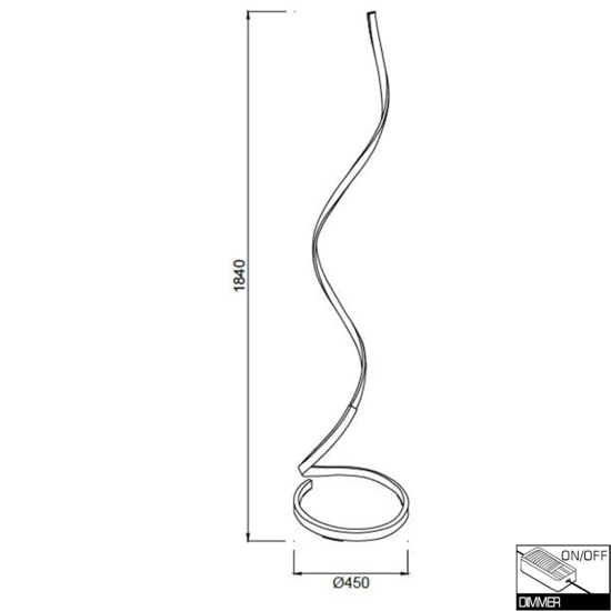 Lampada da terra led per soggiorno design moderna cromo