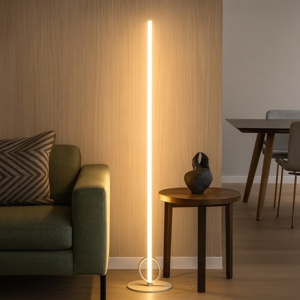 Visualizza i dettagli per Lampada da terra moderna sottile bianca design led 24w 3000k Lampada da terra moderna sottile bianca design led 24w 3000k