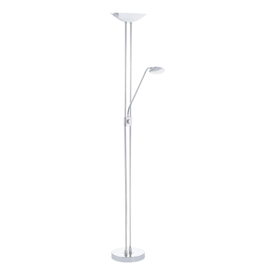 Eglo baya lampada da terra led 20w 3000k dimmerabile a stelo moderna cromata
