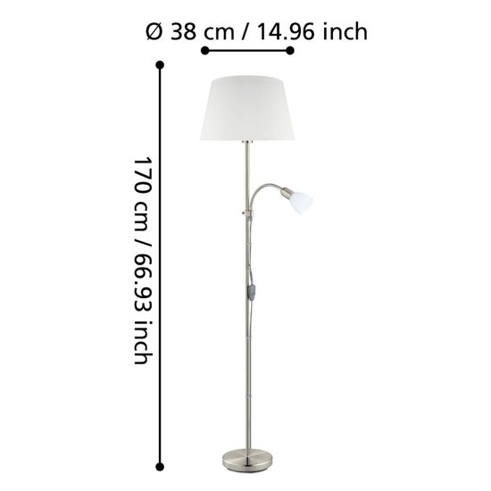 Lampada da terra braccio orientabile moderna conesa eglo