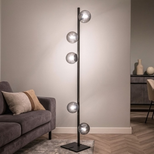 Ondaluce pt monile lampada da terra nera moderna