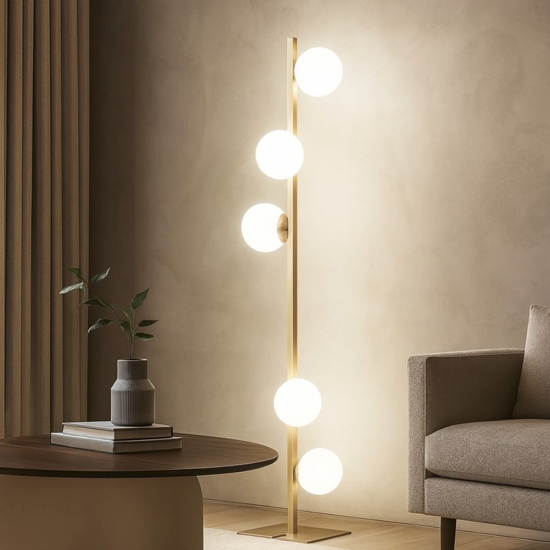 Ondaluce pt monile lampada da terra oro design moderna