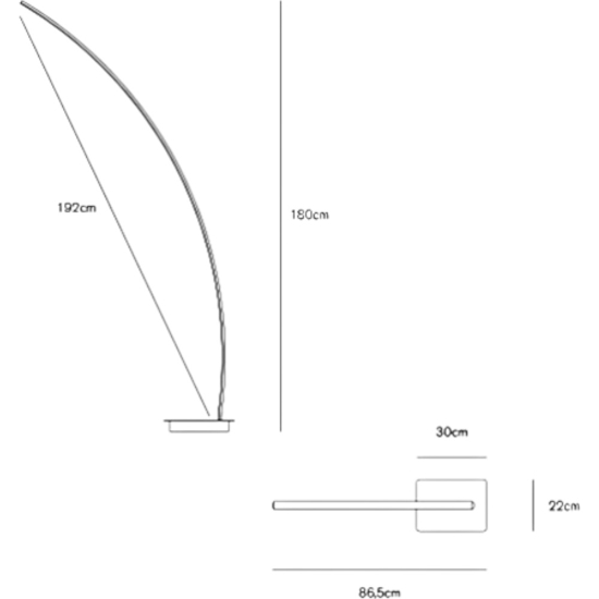 Piantana ad arco led 33w 3000k 4000k vivida bracket