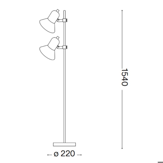 Polly pt2 ideal lux lampada da terra grigio luci orientabili