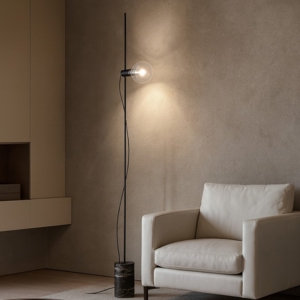 Eva pt1 ideal lux piantana nera base di marmo