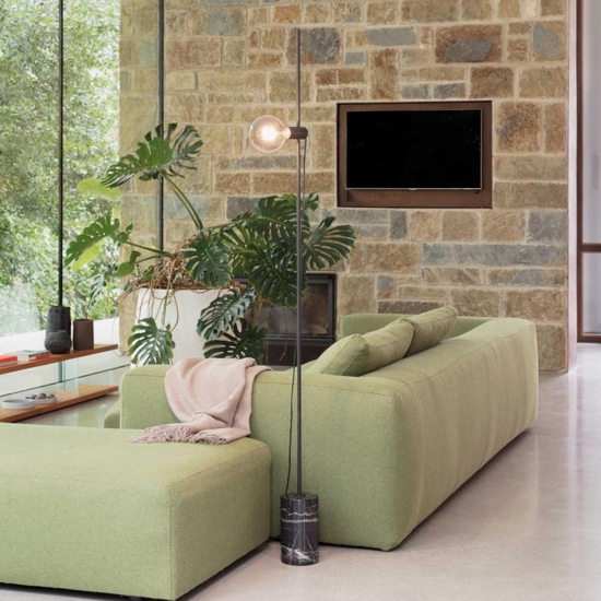 Eva pt1 ideal lux piantana nera base di marmo