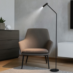 Ideal lux easy pt lampada da terra nera design led 3,5w 3000k orientabile