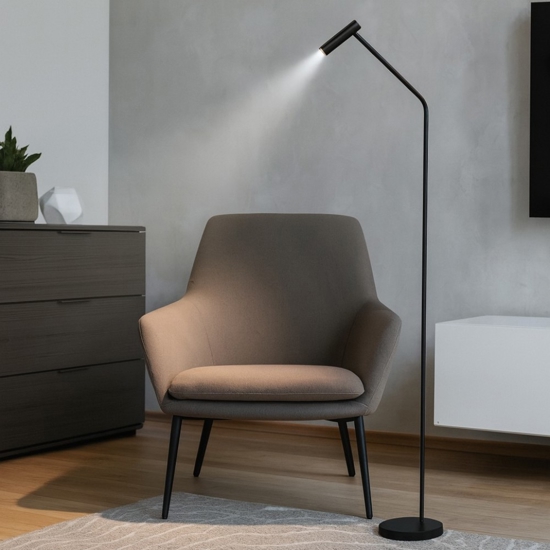 Ideal lux easy pt lampada da terra nera design led 3,5w 3000k orientabile