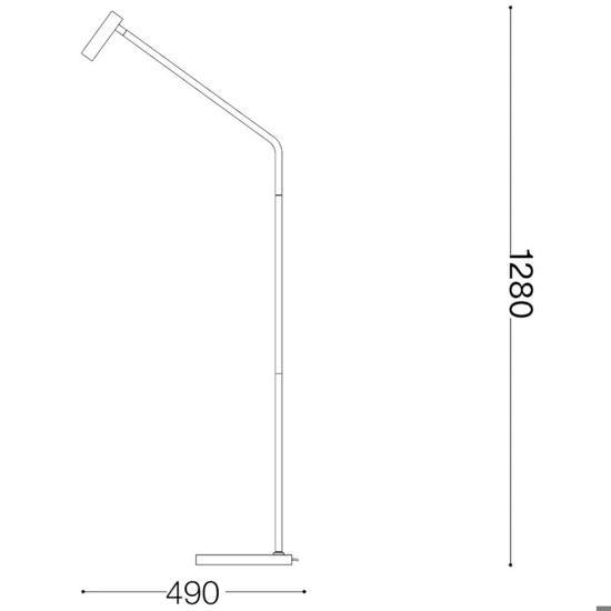 Ideal lux easy pt lampada da terra nera design led 3,5w 3000k orientabile