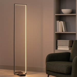 Ideal lux frame pt lampada da terra moderna led 30w 3000k nera