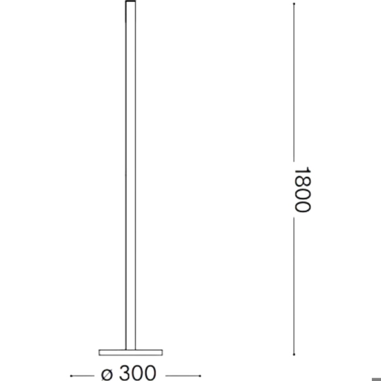 Look pt1 ideal lux lampada da terra led 24w 3000k nera