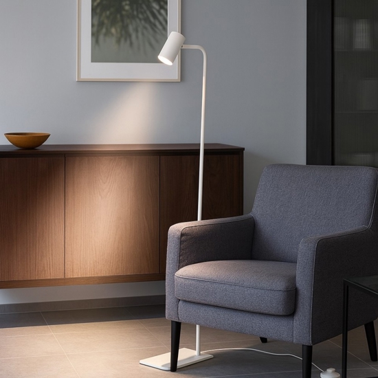 Ginger pt1 ideal lux lampada da terra bianca luce orientabile