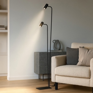 Visualizza i dettagli per Lampada da terra ideal lux ginger pt2 nera doppia luce orientabile Lampada da terra ideal lux ginger pt2 nera doppia luce orientabile