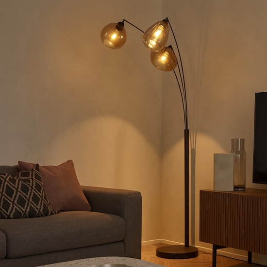 Lampada da terra moderna a tre luci pendenti per soggiorno