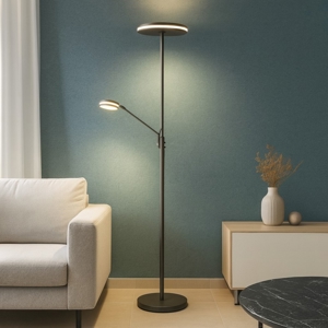 Lampada da terra nera moderna led da 2700k a 4000k orientabile