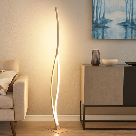 Lampada da terra marrone effetto legno design moderno 20w 4000k grisolia eglo