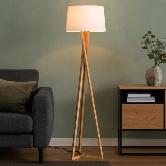 Lampada da terra moderna in legno per salotto h164 cm