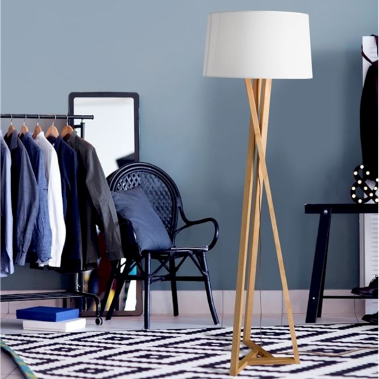 Lampada da terra moderna in legno per salotto h164 cm