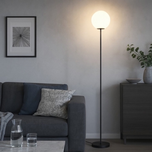 Visualizza i dettagli per Maytoni ring lampada da terra nera design minimalista Maytoni ring lampada da terra nera design minimalista