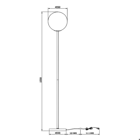Maytoni ring lampada da terra nera design minimalista