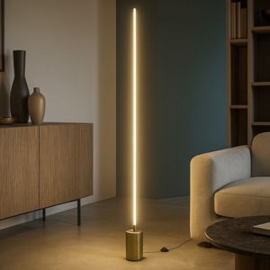 Maytoni lampada da terra flow oro led da 3000k a 6000k per salotto