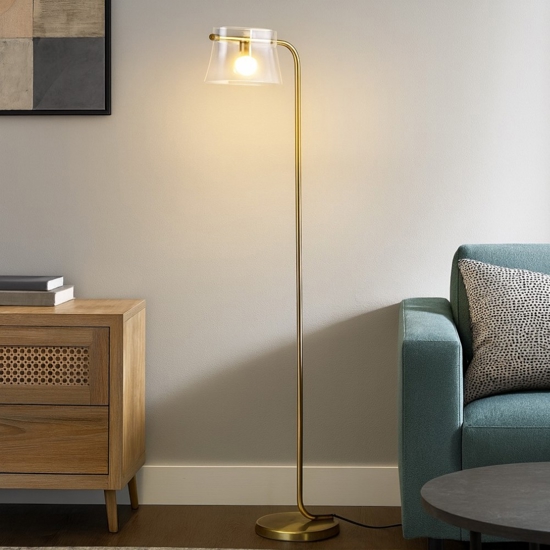 Maytoni lampada da terra cabaret moderna led 3000k in vetro soffiato