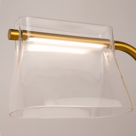 Maytoni lampada da terra cabaret moderna led 3000k in vetro soffiato