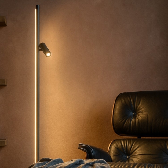 Maytoni thin lampada da terra moderna led 3000k con luce orientabile