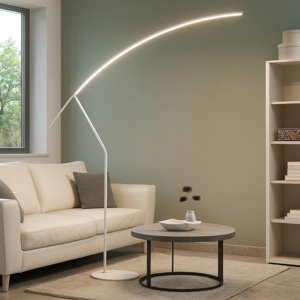 Visualizza i dettagli per Ondaluce pt folaga lampada da terra ad arco bianco led 3000k dimmerabile Ondaluce pt folaga lampada da terra ad arco bianco led 3000k dimmerabile