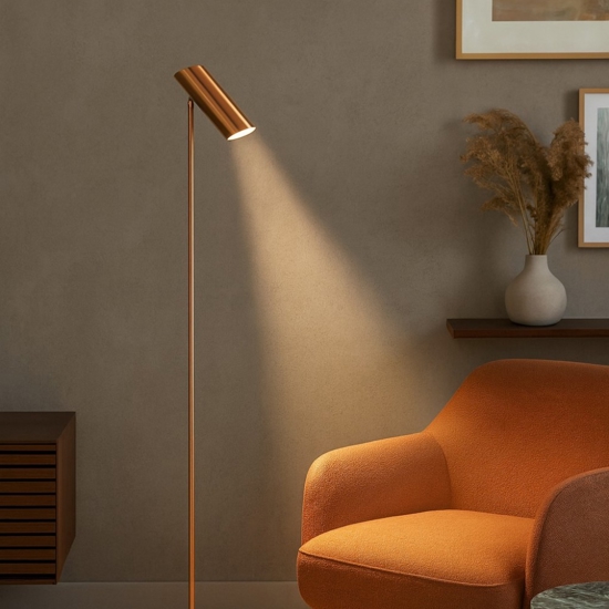 Lampada da terra bronzo elegante orientabile