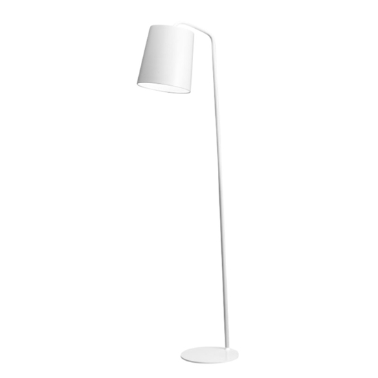 Lampada da terra moderna bianca paralume cilindrico
