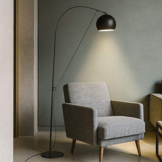 Perenz pulley lampada da terra piantana regolabile nero opaco
