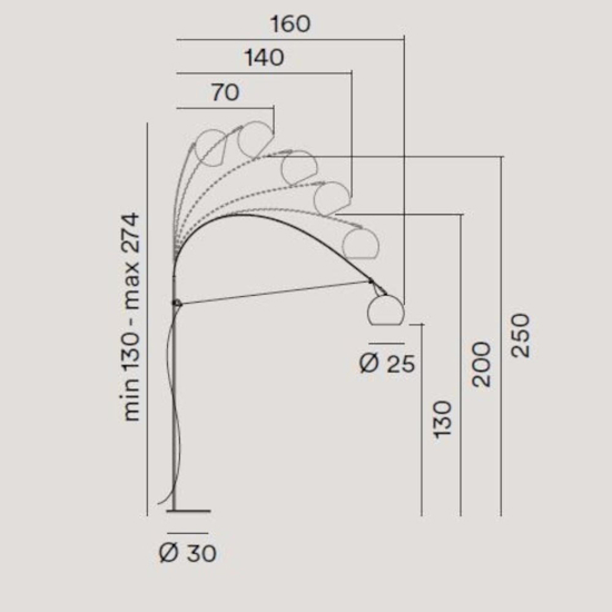 Perenz pulley lampada da terra piantana regolabile nero opaco