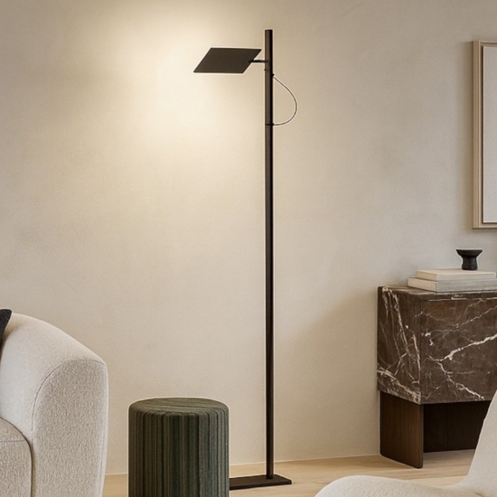 Piantana da terra da ufficio perenz radiante led cct orientabile nera