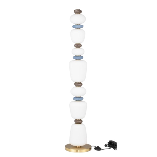 Lampada da terra moderna led 3000k vetro opalino