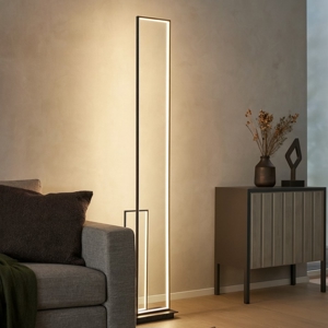 Lampada da terra moderna led 3200k rettangolare nera