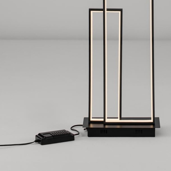 Lampada da terra moderna led 3200k rettangolare nera