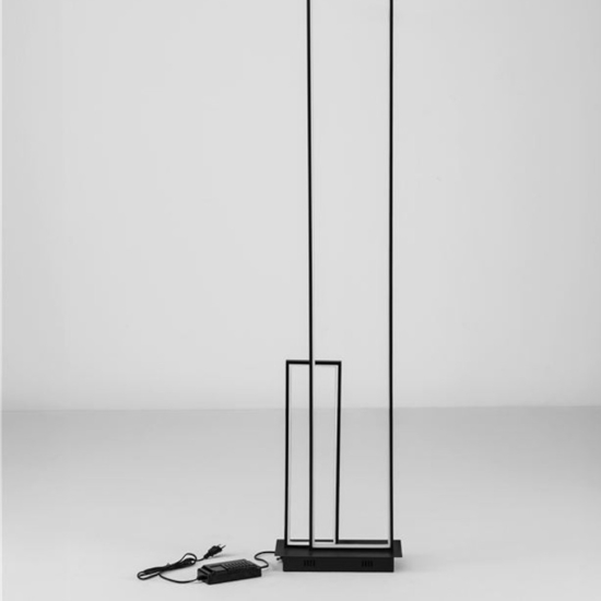 Lampada da terra moderna led 3200k rettangolare nera
