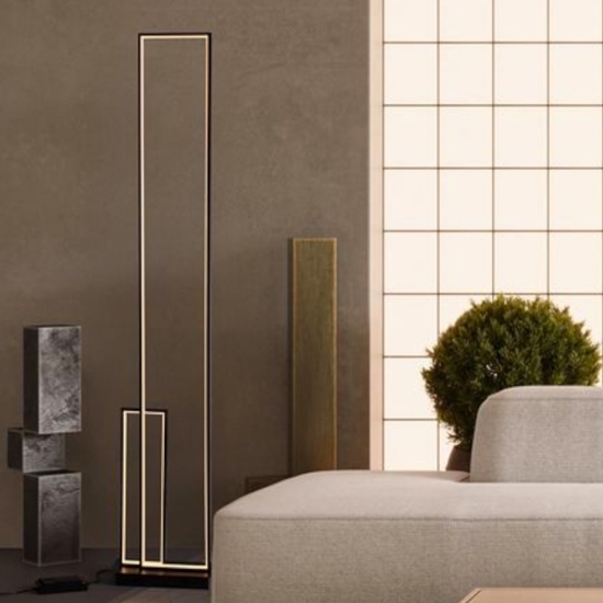 Lampada da terra moderna led 3200k rettangolare nera