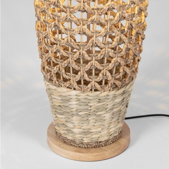 Lampada da terra ovale giacinto ed erba intrecciati