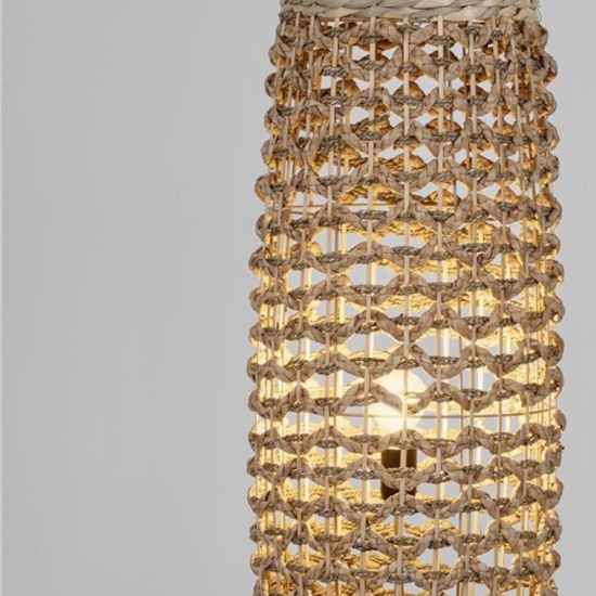 Lampada da terra ovale giacinto ed erba intrecciati