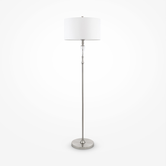 Lampada da terra alicante argento portalampada in tessuto maytoni